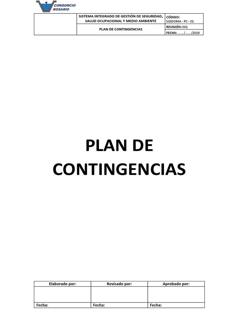 Plan de Defensa Civil y Contingencias | PDF | Seguridad y salud ...
