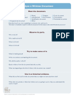 written document analysis worksheet