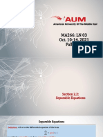 MA266 LN 03 Section 2.2 Separable Equations