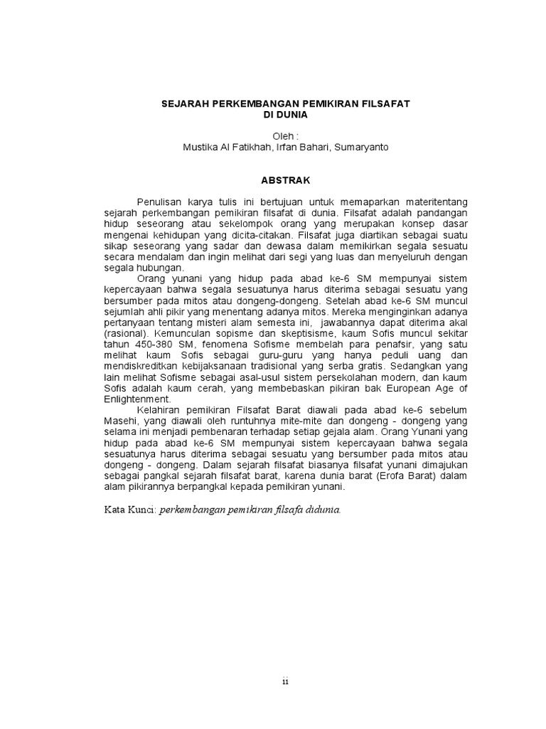 Artikel Pemikiran Filsafat Pdf