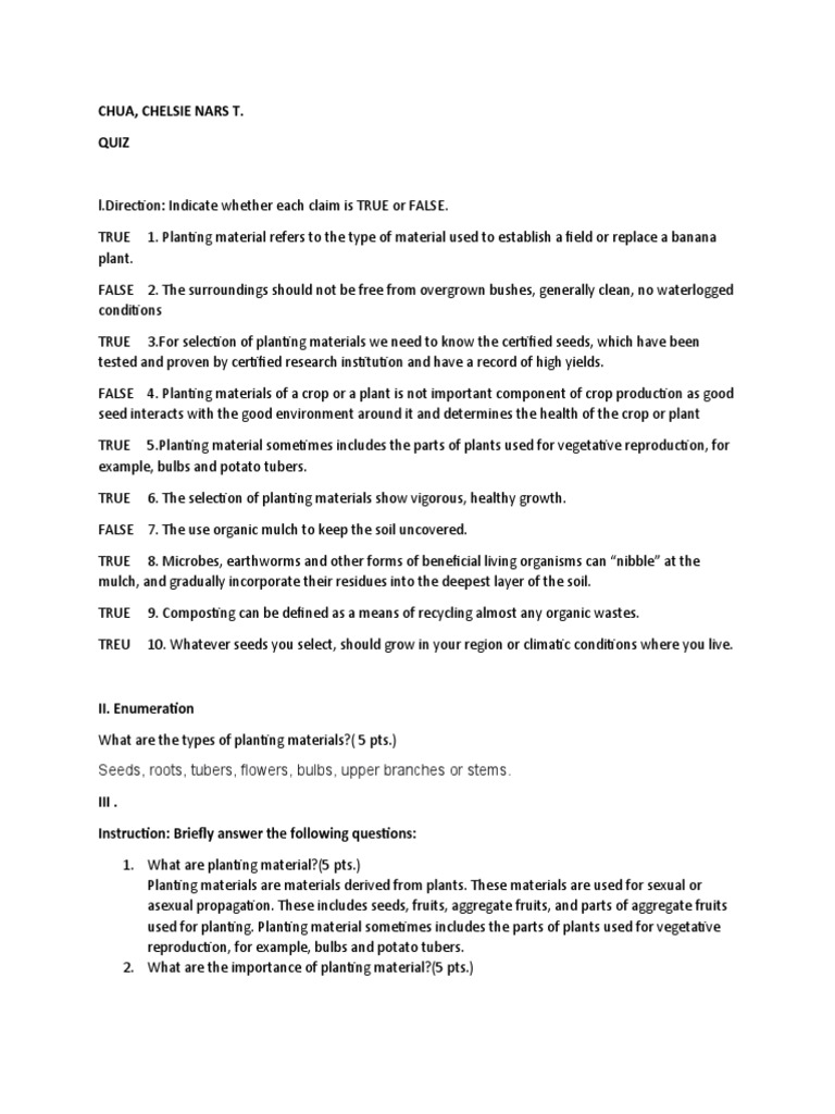 Chua, Chelsie Nars T. Quiz Seeds, Roots, Tubers, Flowers, Bulbs, Upper