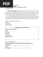 General Mathematics - Grade 11 Alternative Delivery Mode Quarter 1 Week 8-Module 5: Logarithmic Functions First Edition, 2020