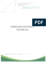 Especificaciones Técnicas: Dirección de in Unidad de Estud