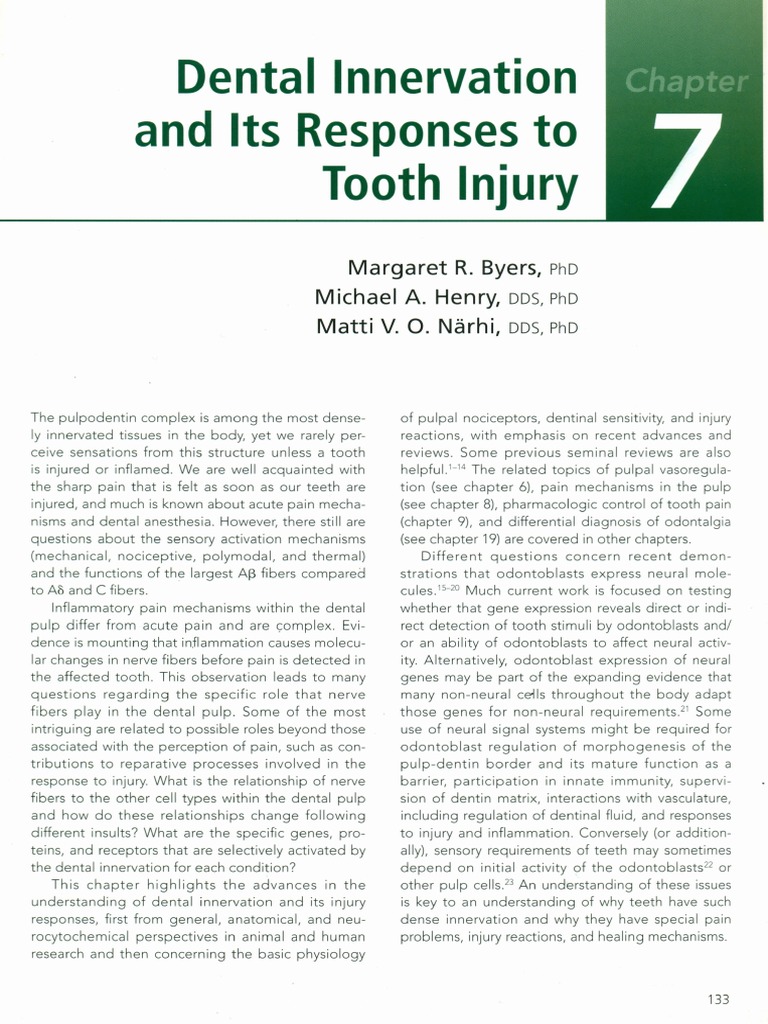 Chapter 7. Dental Innervation and Its Responses To Tooth Injury PDF