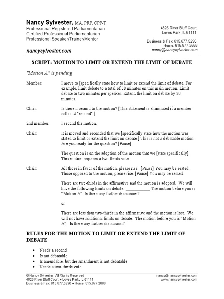 Limit or Extend Debate | PDF | Government | Constitutional Law