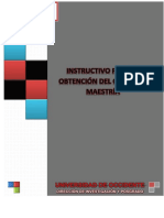 Instructivo para La Obtencion de Grado de Maestria PDF