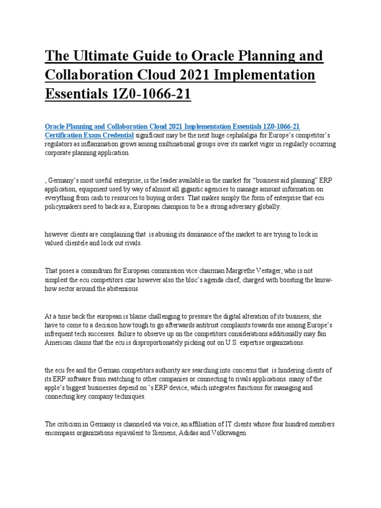 The Ultimate Guide To Oracle Planning and Collaboration Cloud 2021 ...