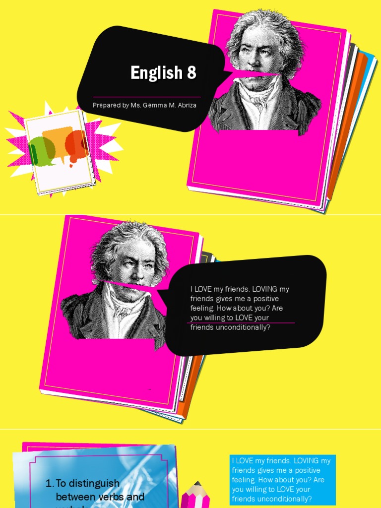 English 8: Prepared by Ms. Gemma M. Abriza | PDF | Verb | Language ...
