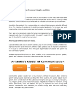 Lesson III. Communication Processes, Principles and Ethics Communication Models