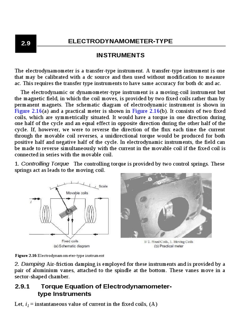 Electrodynamometer-Type Instruments Overview | PDF | Electromagnetism ...