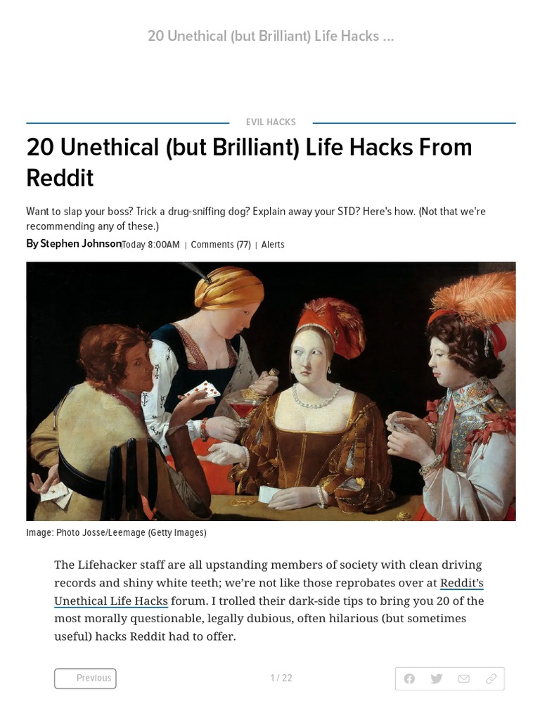 20 (But Brilliant) Life Hacks From Reddit PDF