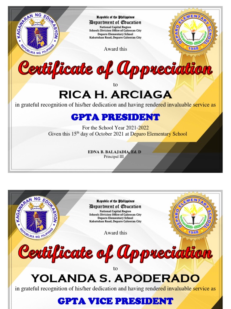 Gpta Cert of Recognition22221212 | PDF | Policy | Public Administration