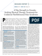 Analysis of Hip Strength in Females Seeking Physical Therapy Treatment For Unilateral Patellofemoral Pain Syndrome