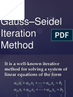 Gauss Seidel Iteration Method, Convergence Analysis