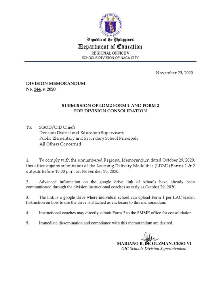 Submission Guidelines for LDM2 Forms | PDF