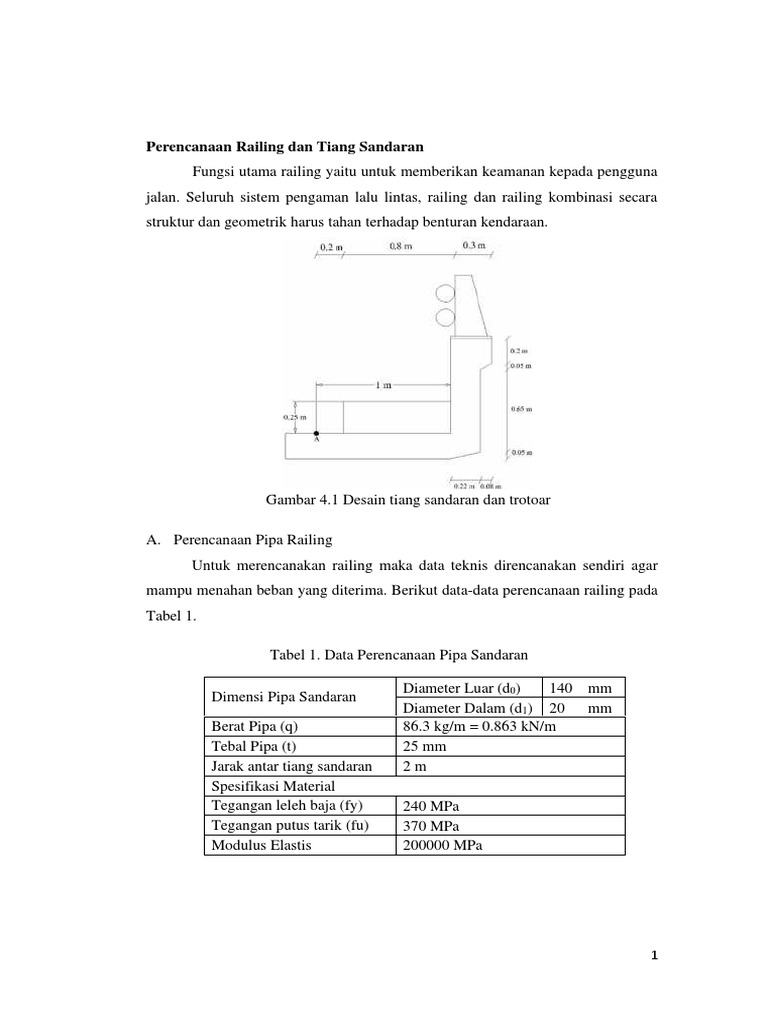 Perencanaan Railing dan Tiang Sandaran | PDF | Metode & Bahan Ajar