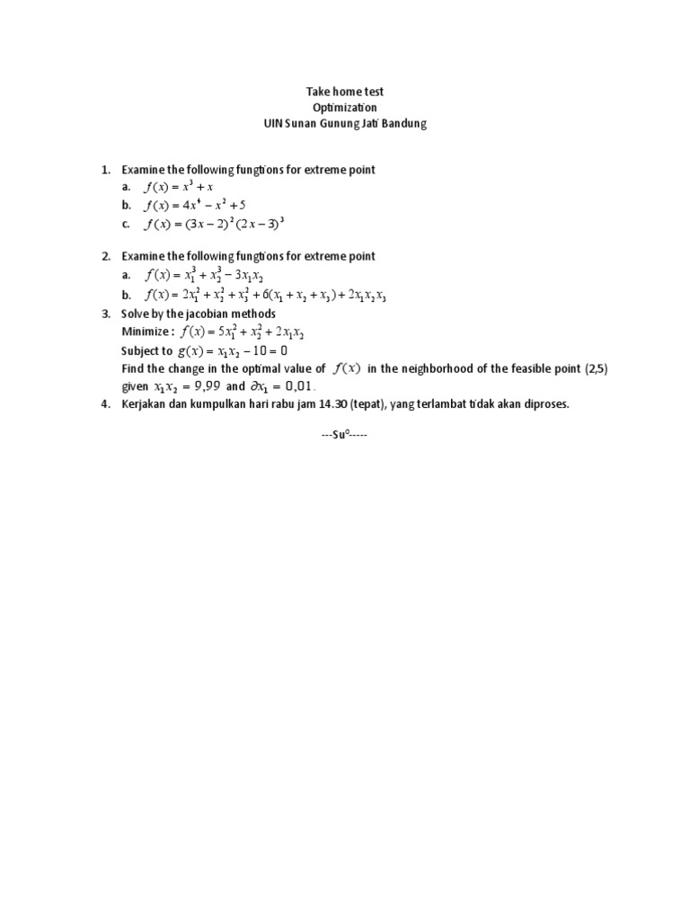 Extreme Point Analysis and Optimization Test | PDF