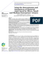 Examining The Determinants and Consequences of Financial Constraints Faced by Micro, Small and Medium Enterprises ' Owners