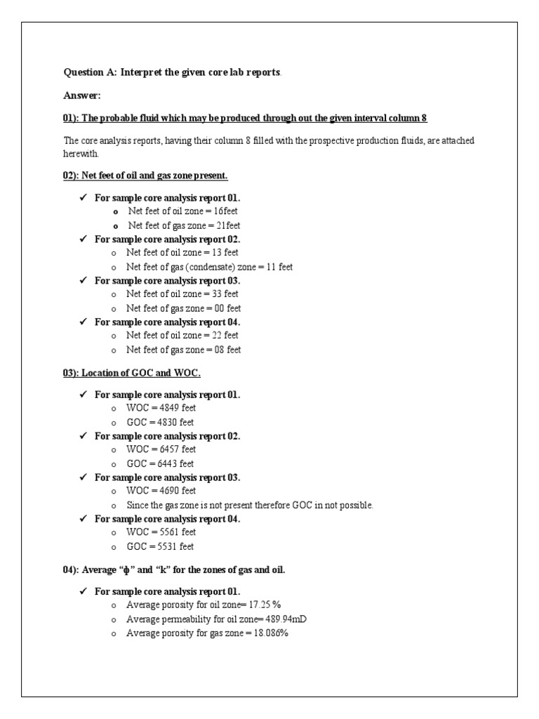 Core Analysis Report Interpretation | PDF | Porosity | Electrical ...