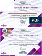 Certificate of Recognition: Is Hereby Presented To
