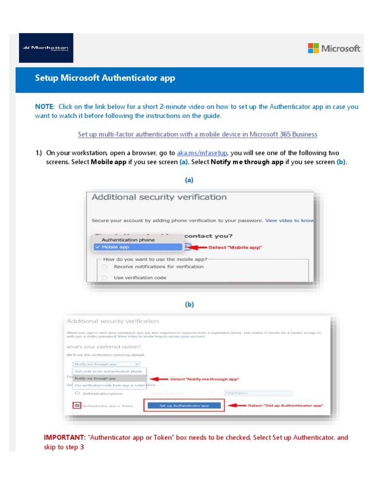 Setup Microsoft Authenticator App | PDF