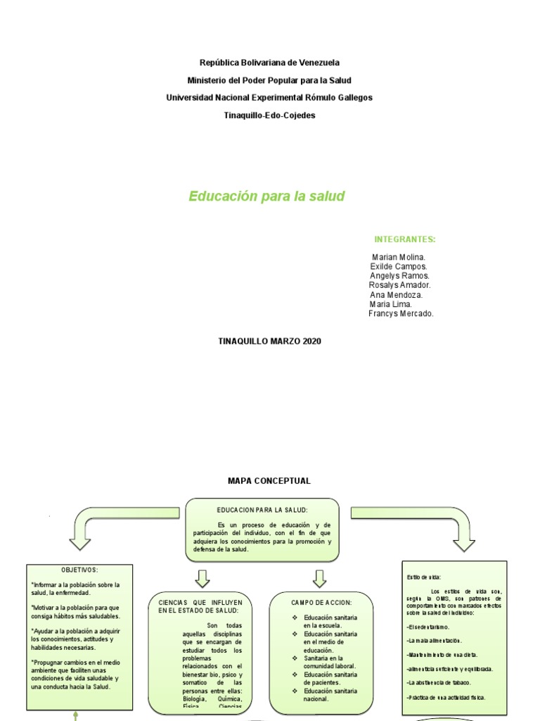 Mapa Conceptual de Educación para la Salud | PDF | Promoción de la ...