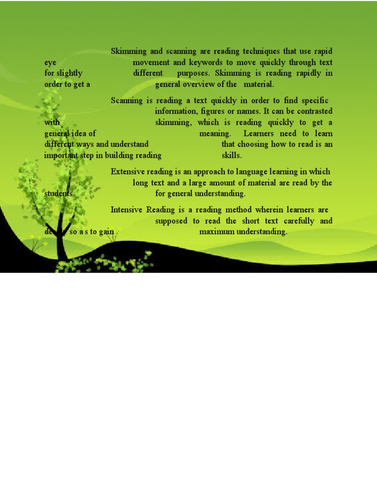 4 types of reading techniques pdf