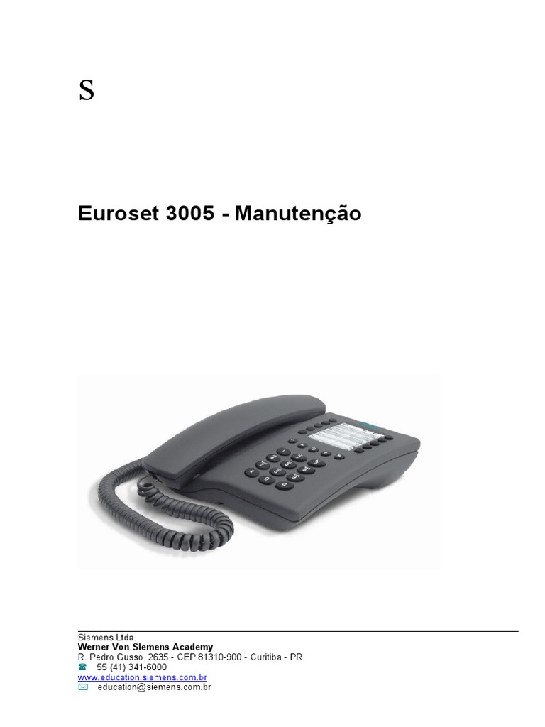 Manual de Serviço1 Euroset 3005 PDF Rede elétrica Telefone