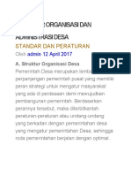 STRUKTUR ORGANISASI DAN ADMINISTRASI DESA