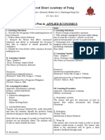 Sacred Heart Academy of Pasig: Lesson Plan in Applied Economics