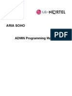 Aria Soho: ADMIN Programming Manual