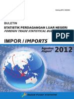 Buletin Statistik Perdagangan Luar Negeri Impor Agustus 2012