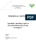 Terminal Report: "Spotlight: Shedding Light On Personal Effectiveness in The Workplace"