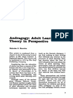 Andragogy: Adult Learning Theory In: Perspective