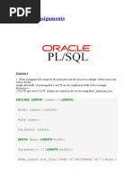 PL SQL Assignments