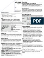 Call of Cthulhu 7th Edition Combat Cheatsheet