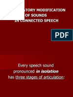 Articulatory Modification of Sounds in Connected Speech