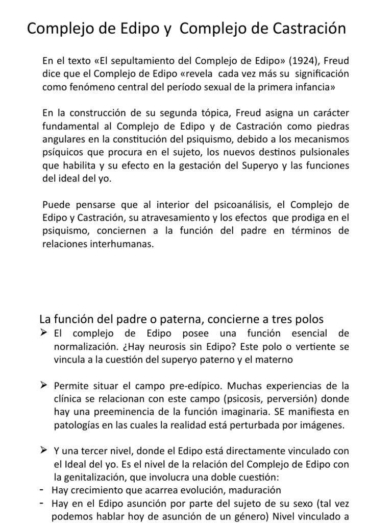 Complejo de Edipo y Castración en Freud | PDF | Complejo de Edipo ...