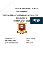 Sophia Girls' Senior Secondary School Saharanpur Physical Education (048) Practical File For Class: Xi SESSION:-2020-2021