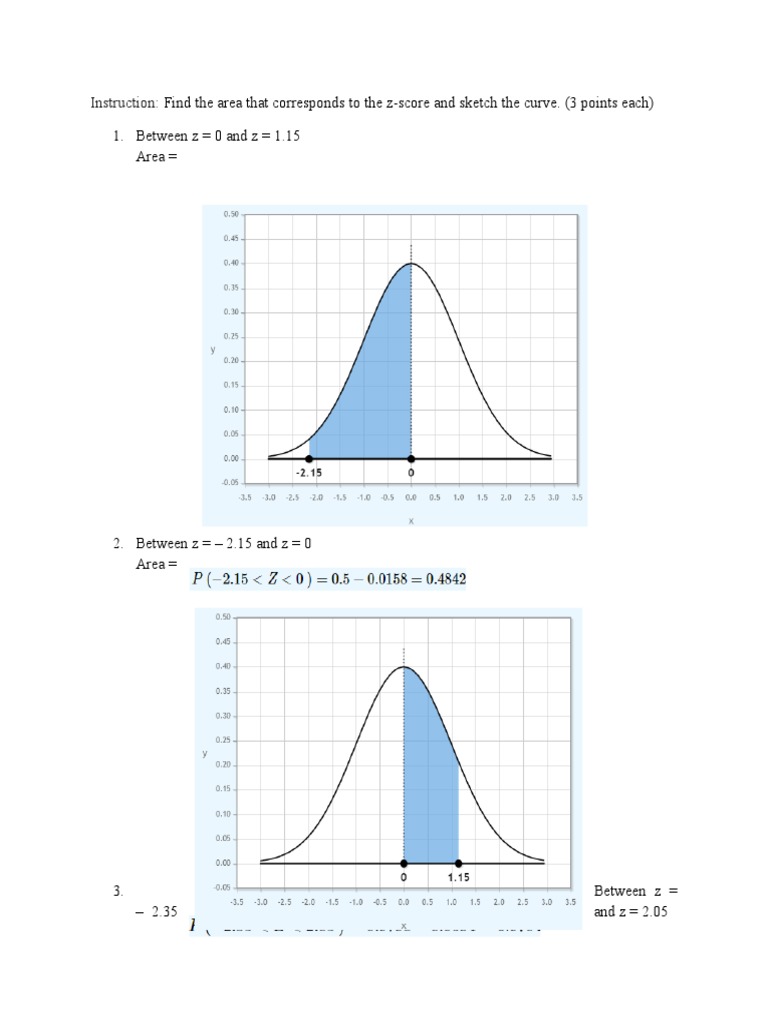 Area Under The Normal Curve | PDF