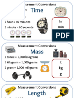 Measurement Conversions: 1 Year 365 Days 1 Day 24 Hours 1 Hour 60 Minutes 1 Minute 60 Seconds