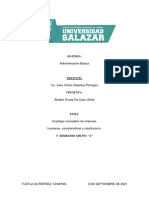 Funciones, Características y Clasificación de Una Empresa