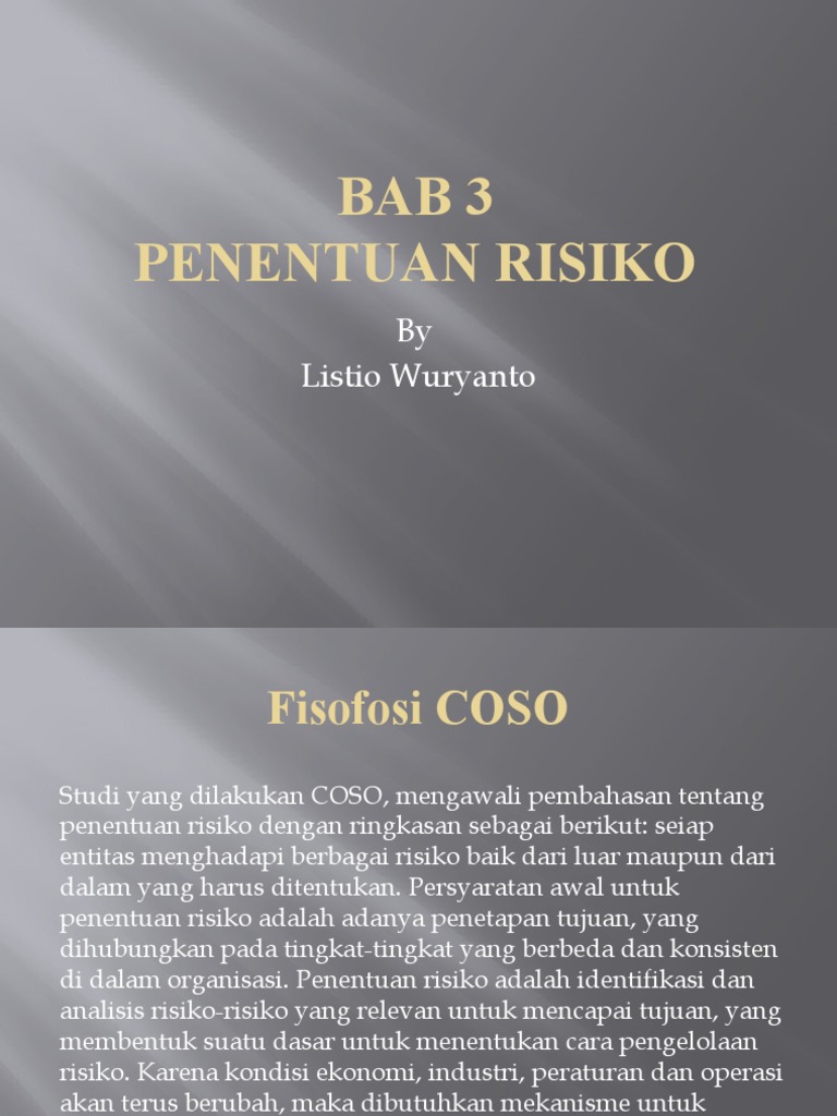 Penentuan Risiko dan Manajemen Audit | PDF