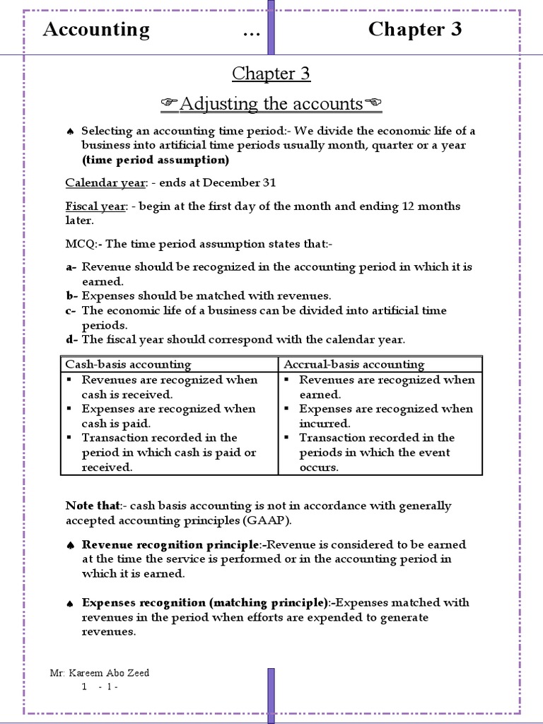Accounting Chapter 3: Adjusting The Accounts | PDF | Business Economics ...