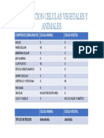 Comparacion Celulas Vegetales y Animales