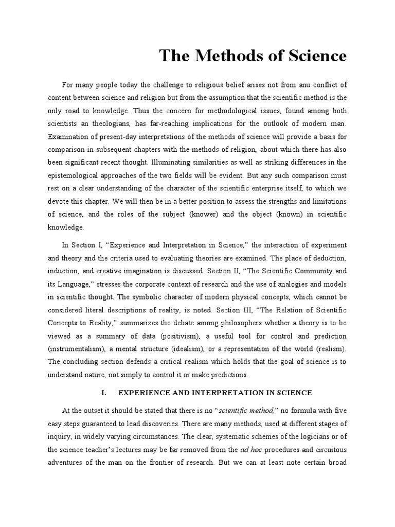 The Methods of Science PDF Science Theory