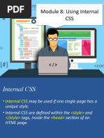 Module 8: Using Internal CSS Module 8: Using Internal CSS