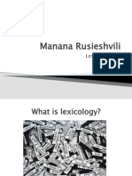 Manana Rusieshvili, Lexicology