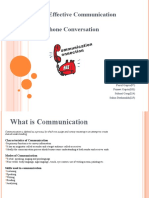 Barriers To Effective Communication Telephone Conversation: Group 4