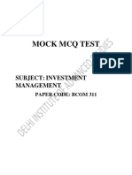 Mock MCQ Test: Subject: Investment Management